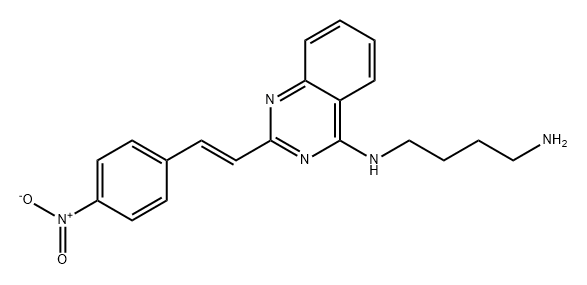 1,4-Butanediamine, N1-[2-[(1E)-2-(4-nitrophenyl)ethenyl]-4-quinazolinyl]- Structure