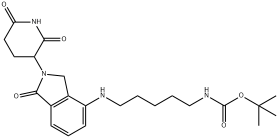 Carbamic acid, N-[5-[[2-(2,6-dioxo-3-piperidinyl)-2,3-dihydro-1-oxo-1H-isoindol-4-yl]amino]pentyl]-, 1,1-dimethylethyl ester Structure