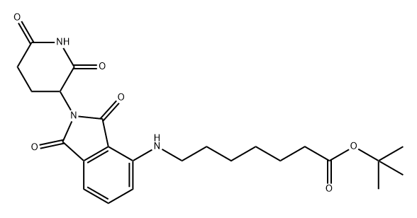 Heptanoic acid, 7-[[2-(2,6-dioxo-3-piperidinyl)-2,3-dihydro-1,3-dioxo-1H-isoindol-4-yl]amino]-, 1,1-dimethylethyl ester 구조식 이미지