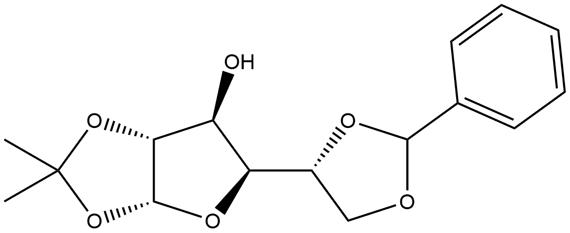 α-D-Glucofuranose, 1,2-O-(1-methylethylidene)-5,6-O-(phenylmethylene)- Structure