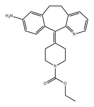 1-Piperidinecarboxylic acid, 4-(8-amino-5,6-dihydro-11H-benzo[5,6]cyclohepta[1,2-b]pyridin-11-ylidene)-, ethyl ester Structure