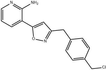 2-Pyridinamine, 3-[3-[[4-(chloromethyl)phenyl]methyl]-5-isoxazolyl]- Structure