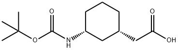 (1S,3R)-3-[[(1,1-Dimethylethoxy)carbonyl]amino]cyclohexaneacetic acid Structure