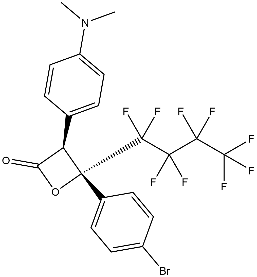 (3S,4S)-4-(4-Bromophenyl)-3-[4-(dimethylamino)phenyl]-4-(1,1,2,2,3,3,4,4,4-nonafluorobutyl)-2-oxetanone Structure