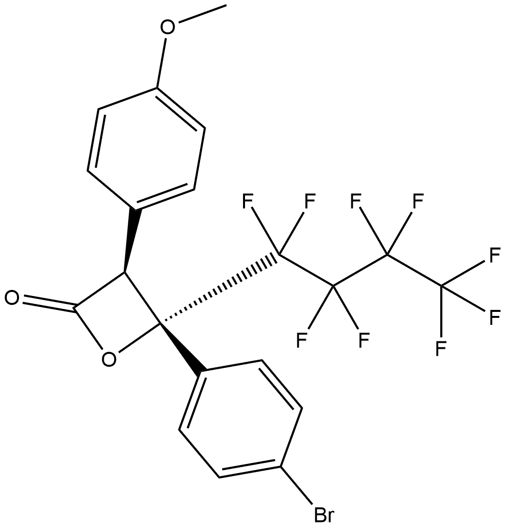 (3S,4S)-4-(4-Bromophenyl)-3-(4-methoxyphenyl)-4-(1,1,2,2,3,3,4,4,4-nonafluorobutyl)-2-oxetanone Structure