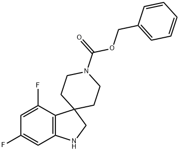 Spiro[3H-indole-3,4'-piperidine]-1'-carboxylic acid, 4,6-difluoro-1,2-dihydro-, phenylmethyl ester Structure