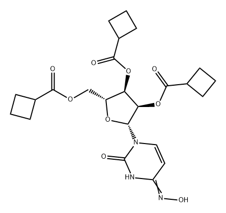 Uridine, 4-oxime, 2',3',5'-tricyclobutanecarboxylate Structure