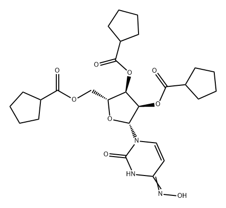 Uridine, 4-oxime, 2',3',5'-tricyclopentanecarboxylate Structure