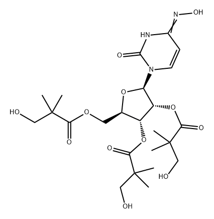 Uridine, 4-oxime, 2',3',5'-tris(3-hydroxy-2,2-dimethylpropanoate) Structure