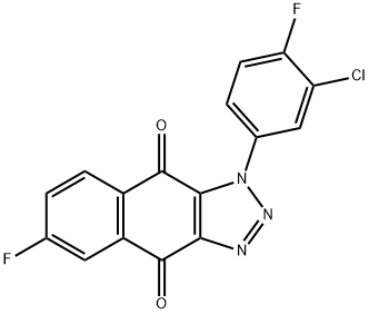 1H-Naphtho[2,3-d]-1,2,3-triazole-4,9-dione, 1-(3-chloro-4-fluorophenyl)-6-fluoro- Structure