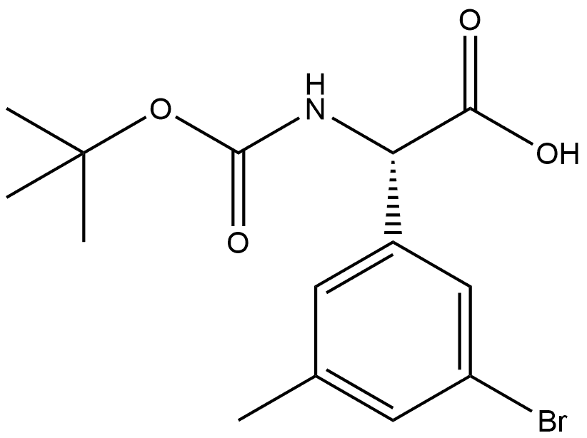 (S)-2-(3-bromo-5-methylphenyl)-2-((tert-butoxycarbonyl)amino)acetic acid Structure