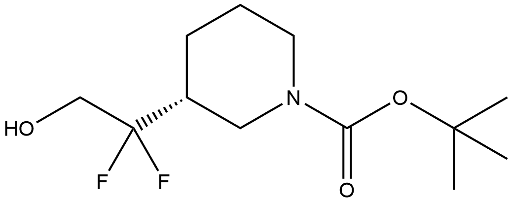 1,1-Dimethylethyl (3R)-3-(1,1-difluoro-2-hydroxyethyl)-1-piperidinecarboxylate Structure