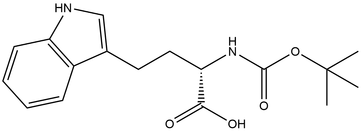 (αS)-α-[[(1,1-Dimethylethoxy)carbonyl]amino]-1H-indole-3-butanoic acid 구조식 이미지