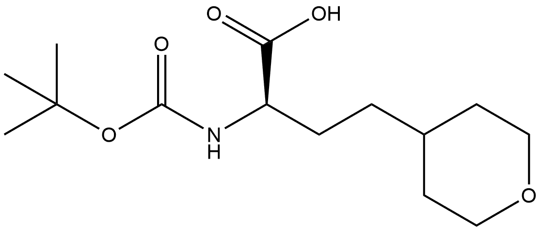 2H-Pyran-4-butanoic acid, α-[[(1,1-dimethylethoxy)carbonyl]amino]tetrahydro-, (αR)- Structure