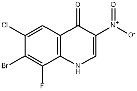 4(1H)-Quinolinone, 7-bromo-6-chloro-8-fluoro-3-nitro- Structure