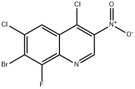 Quinoline, 7-bromo-4,6-dichloro-8-fluoro-3-nitro- Structure