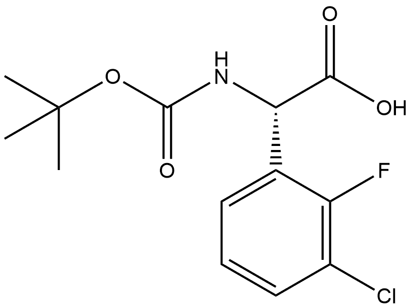 (S)-2-((tert-butoxycarbonyl)amino)-2-(3-chloro-2-fluorophenyl)acetic acid Structure