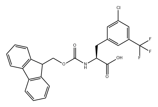 L-Phenylalanine, 3-chloro-N-[(9H-fluoren-9-ylmethoxy)carbonyl]-5-(trifluoromethyl)- Structure