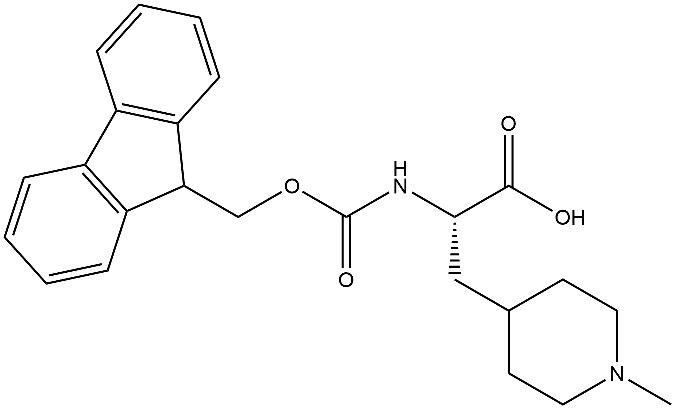 4-Piperidinepropanoic acid, α-[[(9H-fluoren-9-ylmethoxy)carbonyl]amino]-1-methyl-, (αS)- Structure