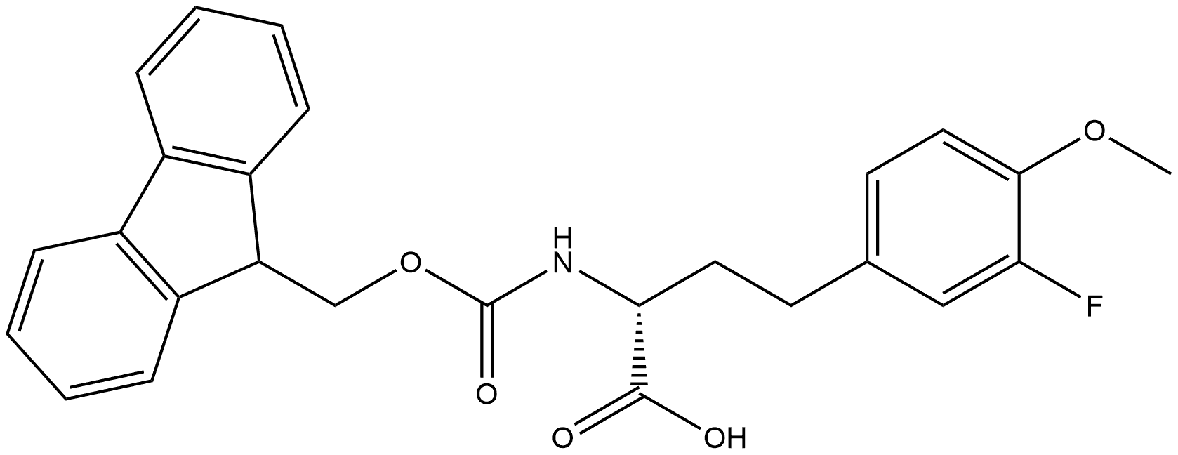 (R)-2-((((9H-fluoren-9-yl)methoxy)carbonyl)amino)-4-(3-fluoro-4-methoxyphenyl)butanoic acid Structure