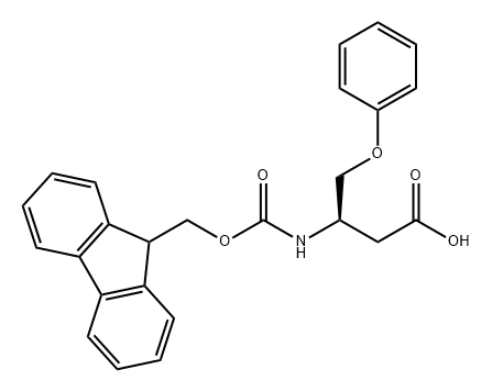 Butanoic acid, 3-[[(9H-fluoren-9-ylmethoxy)carbonyl]amino]-4-phenoxy-, (3R)- 구조식 이미지