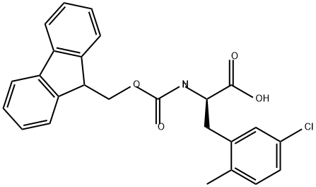 N-Fmoc-5-chloro-2-methyl-D-phenylalanine 구조식 이미지