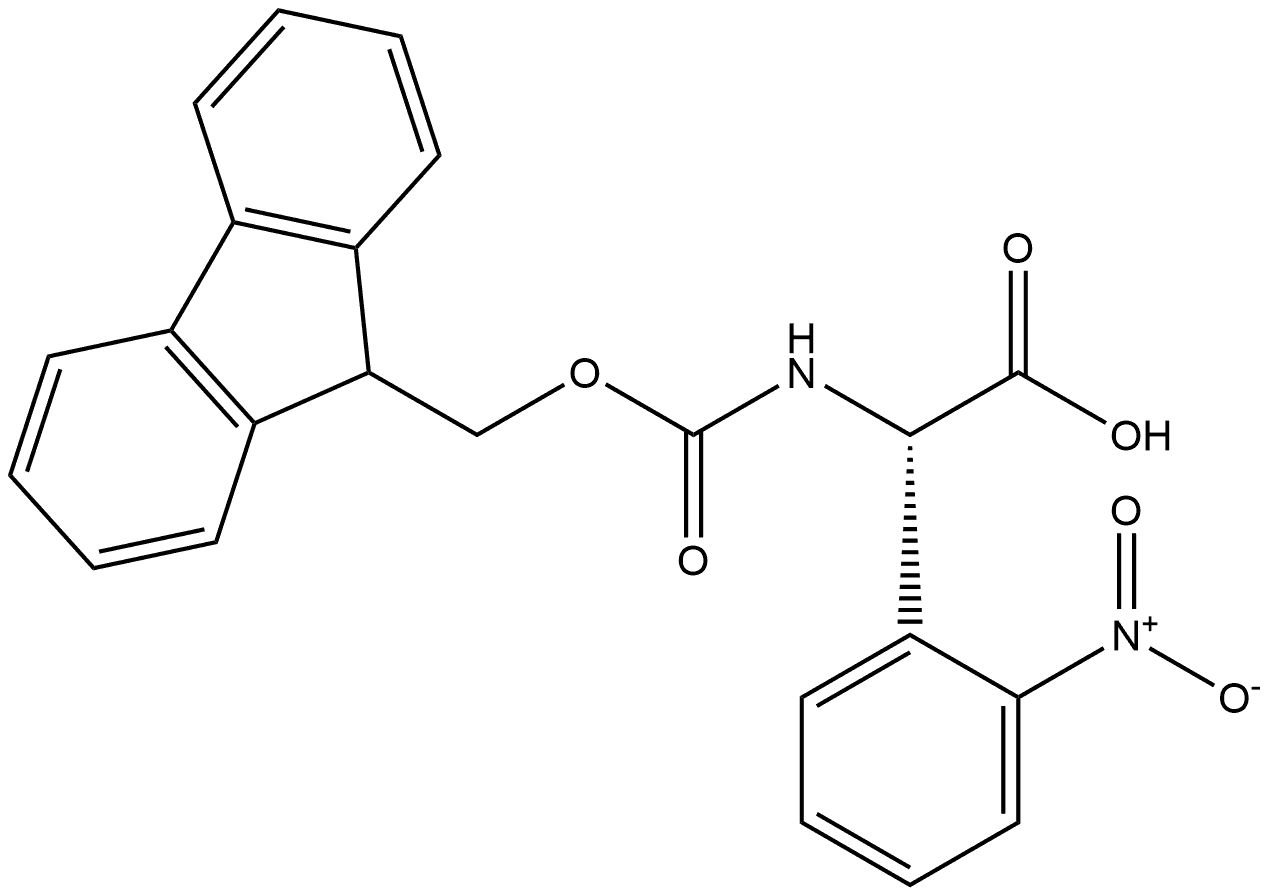 (αS)-α-[[(9H-Fluoren-9-ylmethoxy)carbonyl]amino]-2-nitrobenzeneacetic acid 구조식 이미지