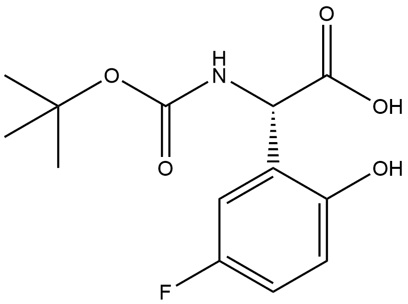 (S)-2-((tert-butoxycarbonyl)amino)-2-(5-fluoro-2-hydroxyphenyl)acetic acid Structure