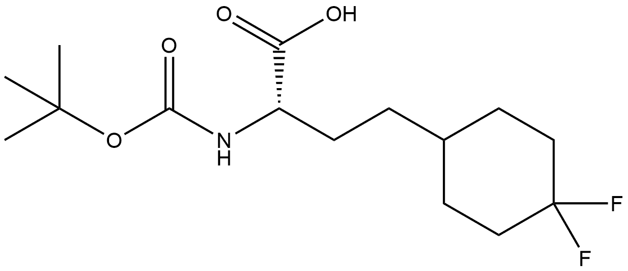 Boc-(R)-2-amino-4-(4,4-difluorocyclohexyl)butanoic acid Structure