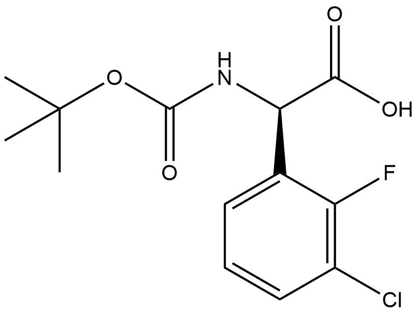 (R)-2-((tert-butoxycarbonyl)amino)-2-(3-chloro-2-fluorophenyl)acetic acid Structure