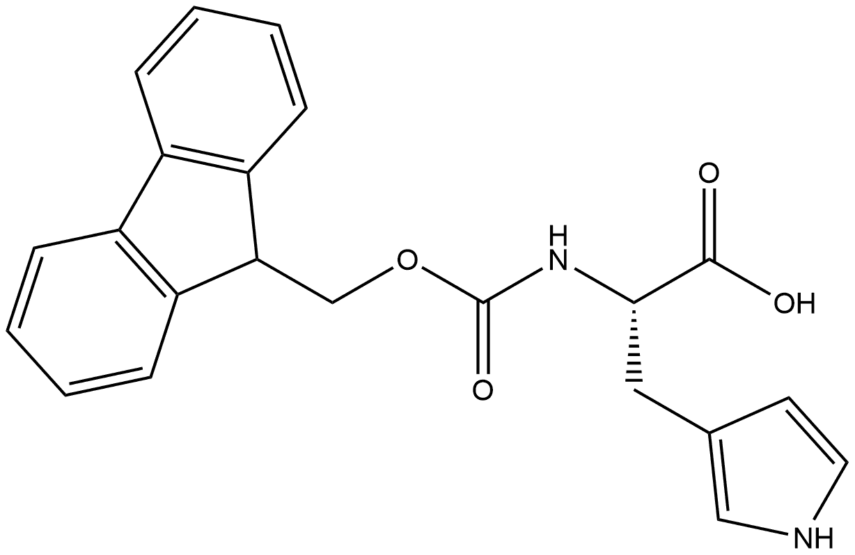 (αS)-α-[[(9H-Fluoren-9-ylmethoxy)carbonyl]amino]-1H-pyrrole-3-propanoic acid Structure