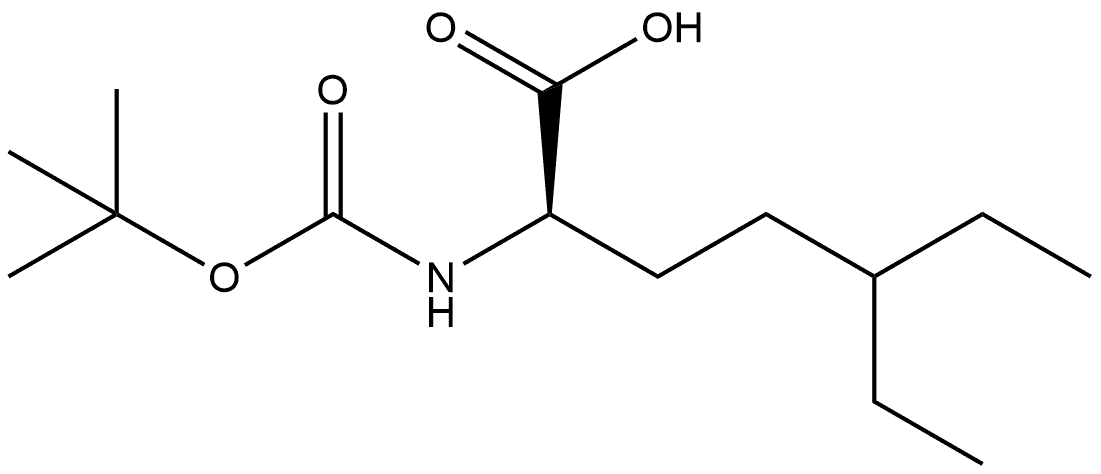 Boc-(R)-2-amino-5-ethyl-heptanoic acid Structure