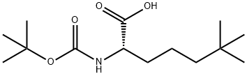 Heptanoic acid, 2-[[(1,1-dimethylethoxy)carbonyl]amino]-6,6-dimethyl-, (2S)- Structure