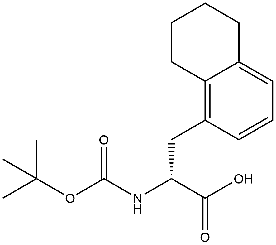 1-Naphthalenepropanoic acid, α-[[(1,1-dimethylethoxy)carbonyl]amino]-5,6,7,8-tetrahydro-, (αR)- Structure