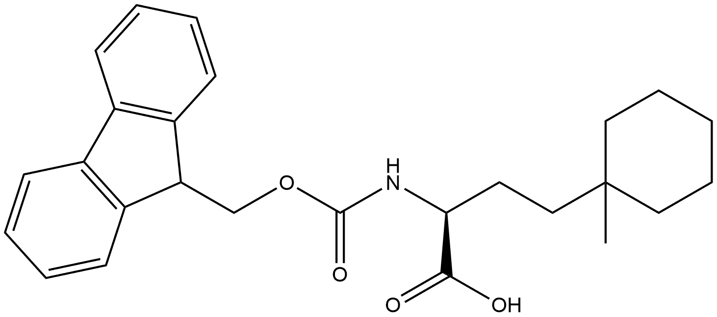 Fmoc-(S)-2-amino-4-(1-methylcyclohexyl)butanoic acid Structure