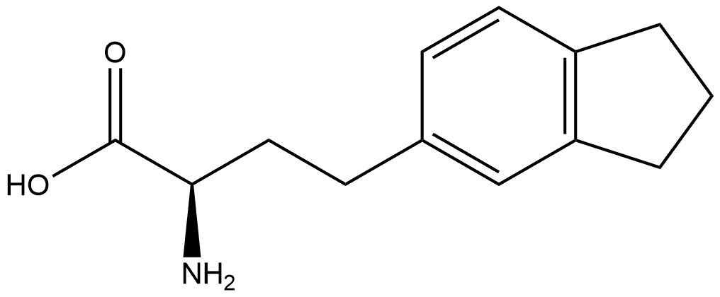 1H-Indene-5-butanoic acid, α-amino-2,3-dihydro-, (αR)- Structure