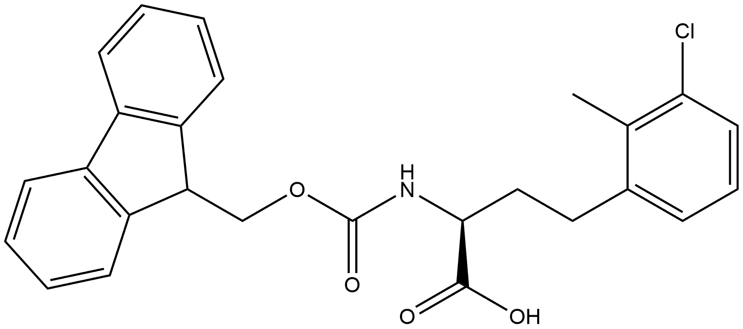 Benzenebutanoic acid, 3-chloro-α-[[(9H-fluoren-9-ylmethoxy)carbonyl]amino]-2-methyl-, (αS)- 구조식 이미지