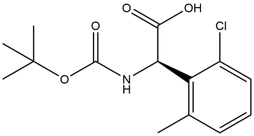 (R)-2-((tert-butoxycarbonyl)amino)-2-(2-chloro-6-methylphenyl)acetic acid Structure