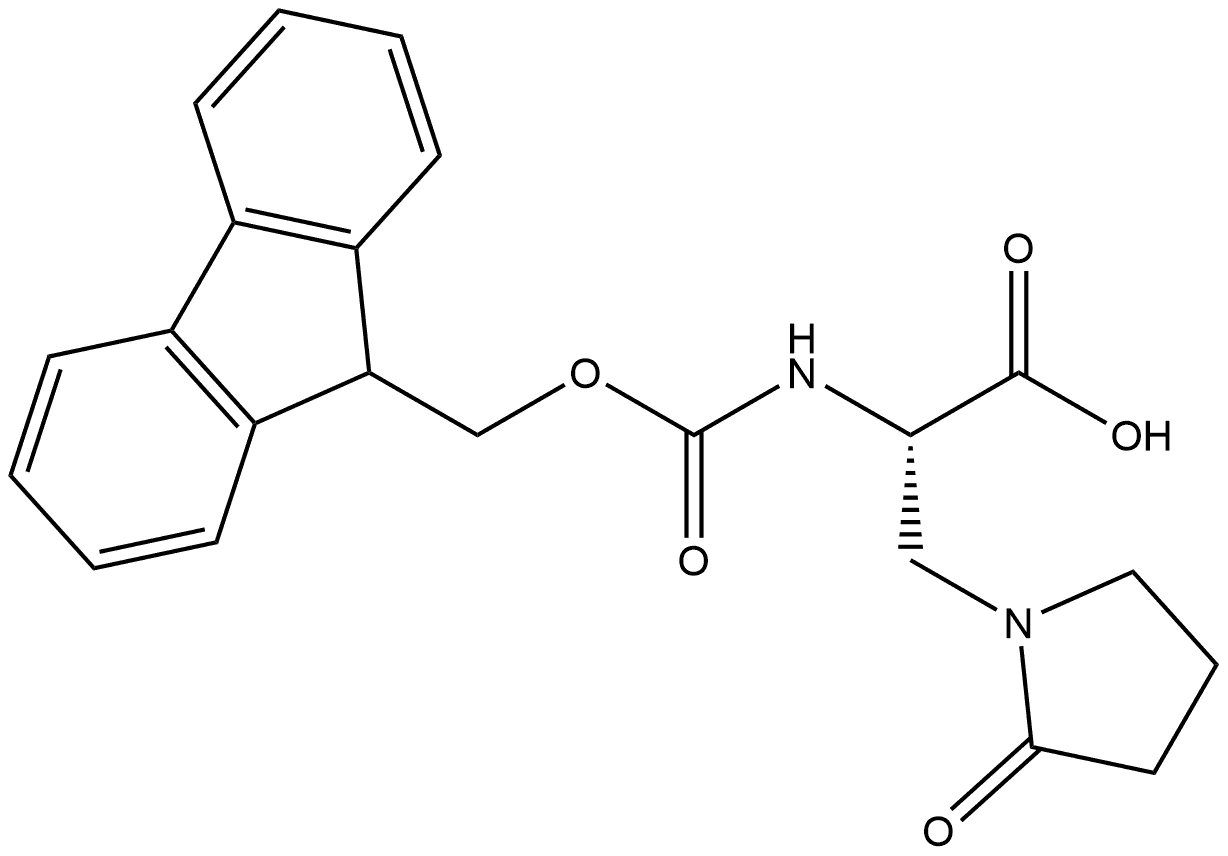 (2S)-2-({[(9H-fluoren-9-yl)methoxy]carbonyl}amino)-3-(2-oxopyrrolidin-1-yl)propanoic acid 구조식 이미지