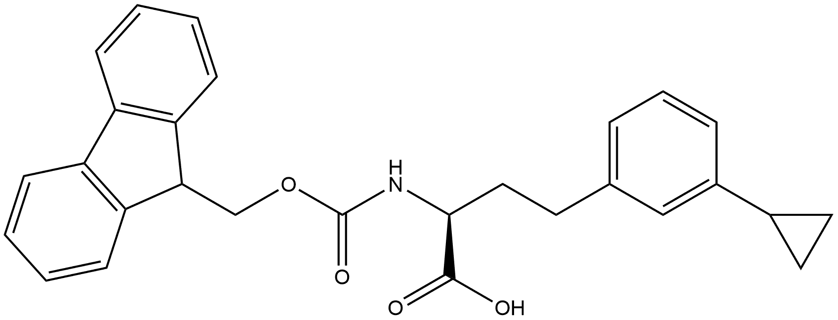 (2S)-4-(3-cyclopropylphenyl)-2-({[(9H-fluoren-9-yl)methoxy]carbonyl}amino)butanoic acid Structure