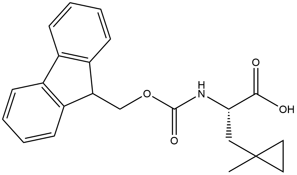 Cyclopropanepropanoic acid, α-[[(9H-fluoren-9-ylmethoxy)carbonyl]amino]-1-methyl-, (αS)- Structure