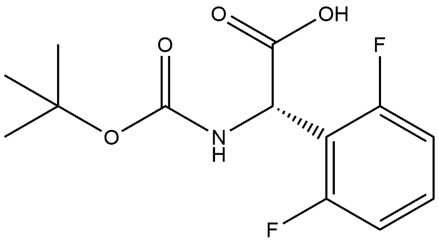 Benzeneacetic acid, α-[[(1,1-dimethylethoxy)carbonyl]amino]-2,6-difluoro-, (αS)- Structure