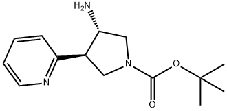 1,1-Dimethylethyl (3S,4R)-3-amino-4-(2-pyridinyl)-1-pyrrolidinecarboxylate 구조식 이미지