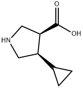 3-Pyrrolidinecarboxylic acid, 4-cyclopropyl-, (3S,4R)- Structure