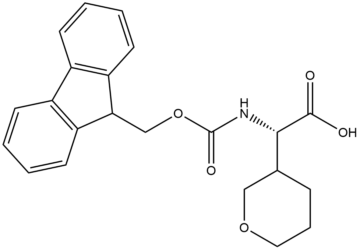 (2S)-2-((((9H-fluoren-9-yl)methoxy)carbonyl)amino)-2-(tetrahydro-2H-pyran-3-yl)acetic acid Structure