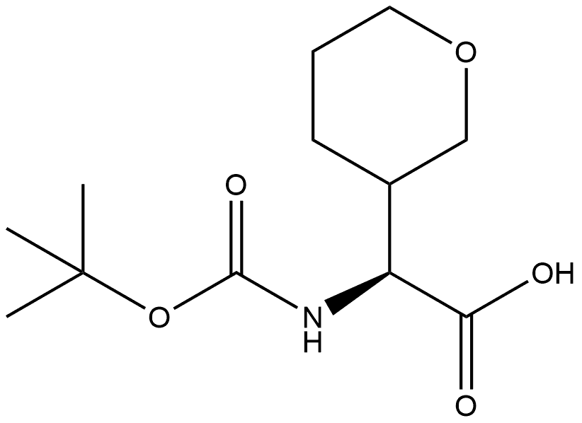 (S)-2-((tert-butoxycarbonyl)amino)-2-(tetrahydro-2H-pyran-3-yl)acetic acid Structure