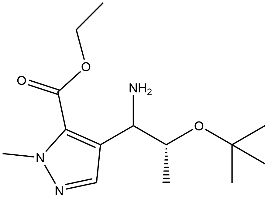 ethyl 4-[(2R)-1-amino-2-(tert-butoxy)propyl]-1-methyl-1H-pyrazole-5-carboxylate Structure