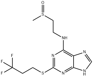 9H-Purin-6-amine, N-[2-(methylsulfinyl)ethyl]-2-[(3,3,3-trifluoropropyl)thio]- Structure