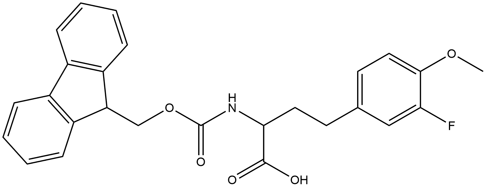 2-((((9H-fluoren-9-yl)methoxy)carbonyl)amino)-4-(3-fluoro-4-methoxyphenyl)butanoic acid Structure