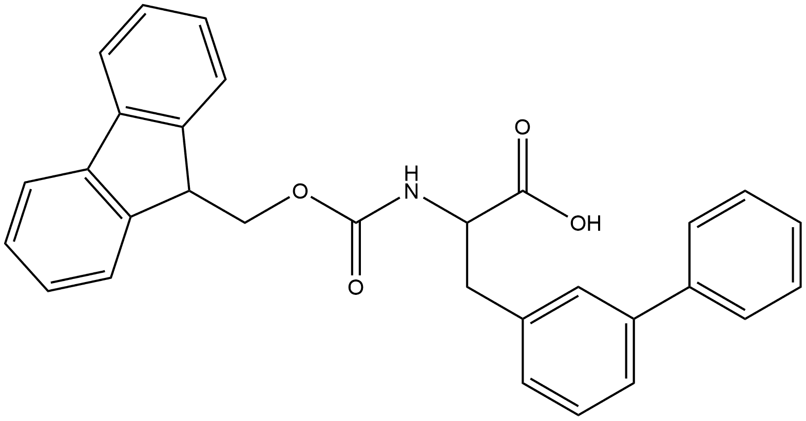 [1,1'-Biphenyl]-3-propanoic acid, α-[[(9H-fluoren-9-ylmethoxy)carbonyl]amino]- Structure